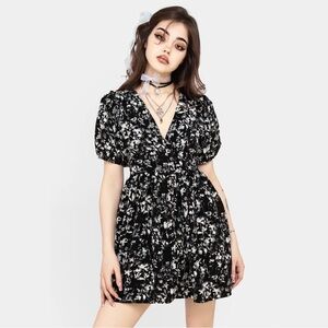 disturbia eulogy button floral mini dress